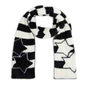 Cropp - Pluszowy szalik z motywem gwiazdy - czarny