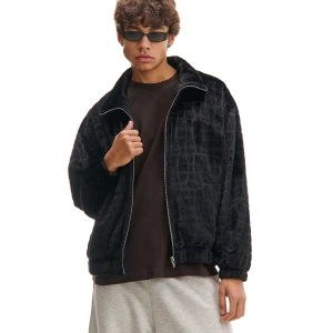 Cropp - Polarowa czarna bluza ze stójką - czarny