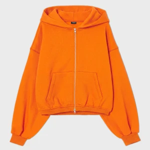 Cropp - Pomarańczowa rozpinana bluza z kapturem - pomarańczowy