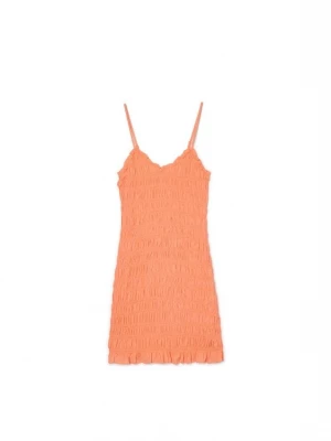 Cropp - Pomarańczowa sukienka na ramiączkach - Pomarańczowy