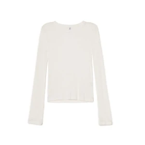 Cropp - Prążkowana biała bluzka z wiskozą - biały