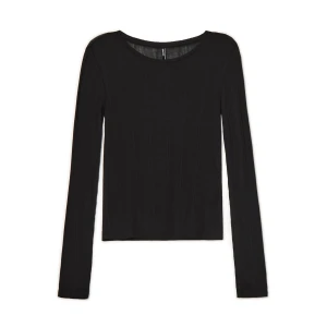 Cropp - Prążkowana czarna bluzka z wiskozą - czarny
