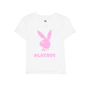 Cropp - Prążkowana koszulka Playboy - biały