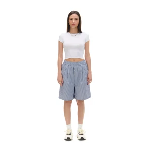 Cropp - Prążkowany biały top - biały