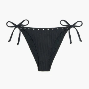 Cropp - Prążkowany dół od bikini z dżetami - czarny