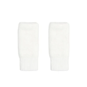 Cropp - Puchate rękawiczki mitenki - biały