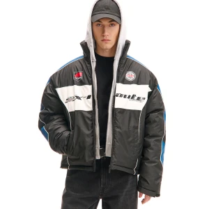 Cropp - Racingowa kurtka puffer ze stójką - czarny