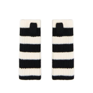 Cropp - Rękawiczki mitenki w beżowo-czarne paski - beżowy