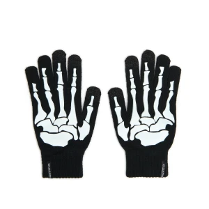 Cropp - Rękawiczki z fluorescencyjnym nadrukiem - czarny