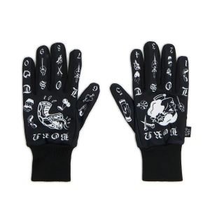 Cropp - Rękawiczki z kontrastowym nadrukiem - czarny