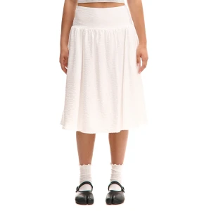 Cropp - Rozkloszowana spódnica midi z kieszeniami - biały