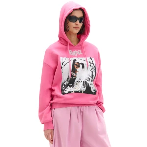 Cropp - Różowa bluza z kapturem Bratz - różowy