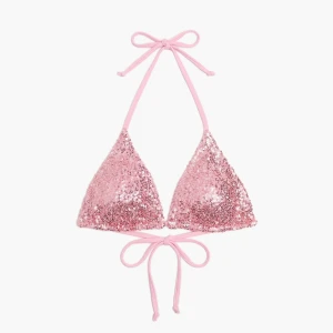 Cropp - Różowa góra od bikini z cekinami - różowy