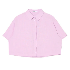 Cropp - Różowa koszula w retro stylu - różowy