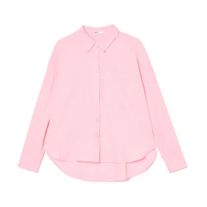 Cropp - Różowa koszula z dłuższym tyłem - różowy