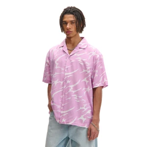 Cropp - Różowa koszula z lnem - różowy