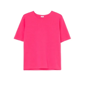 Cropp - Różowa koszulka oversize - różowy