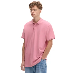 Cropp - Różowa koszulka polo - różowy