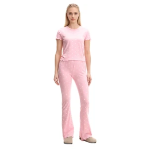 Cropp - Różowa piżama w serduszka - różowy