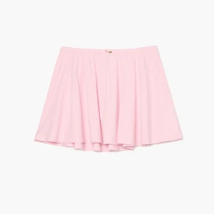 Cropp - Różowa spódnica mini z naszywką róży - różowy