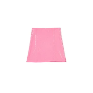 Cropp - Różowa spódnica mini z połyskiem - różowy