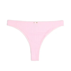 Cropp - Różowe ażurowe majtki z różyczką - różowy