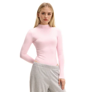 Cropp - Różowe body z długim rękawem - różowy