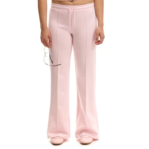 Cropp - Różowe dresowe spodnie flare - różowy