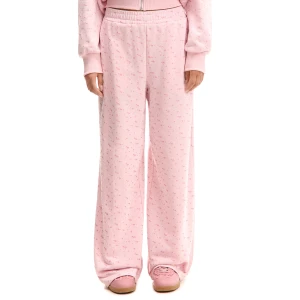 Cropp - Różowe dresy wide leg - różowy