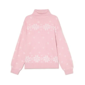 Cropp - Różowy golf z zimowym motywem - różowy