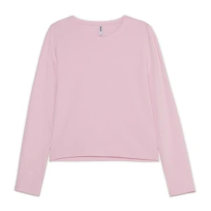 Cropp - Różowy T-shirt regular z długimi rękawami - różowy