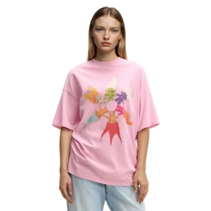 Cropp - Różowy T-shirt z motywem Trolli - różowy