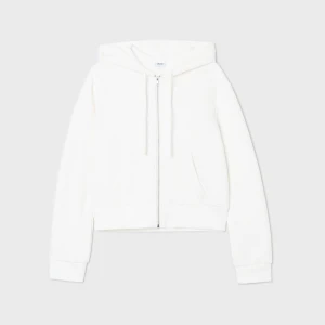 Cropp - Rozpinana bluza basic z kapturem - biały