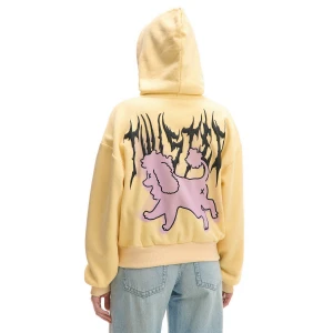 Cropp - Rozpinana bluza hoodie z motywem pudla - kremowy