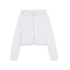 Cropp - Rozpinana bluza z cekinowymi gwiazdkami - jasny szary