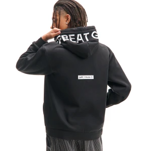 Cropp - Rozpinana bluza z dekoracyjnym kapturem - czarny