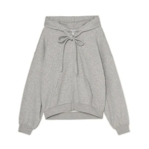 Cropp - Rozpinana bluza z kapturem i długimi trokami - jasny szary