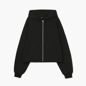 Cropp - Rozpinana solidna bluza z kapturem - czarny