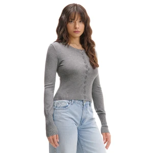 Cropp - Rozpinany sweter z wiskozą - jasny szary