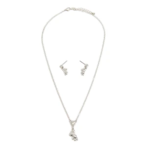 Cropp - Set naszyjnik i kolczyki z motywem misia - srebrny