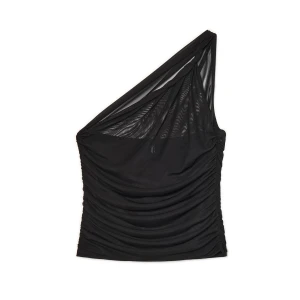 Cropp - Siateczkowa bluzka na jedno ramię - czarny