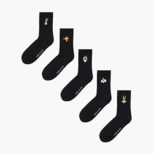 Cropp - Skarpety z haftowanymi postaciami Looney Tunes - czarny