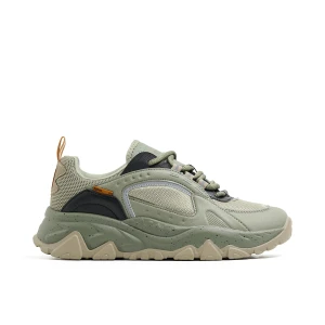 Cropp - Sneakersy z odblaskowymi detalami - zielony