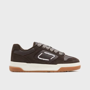 Cropp - Sneakersy ze sznurowadłami w prążki - brązowy