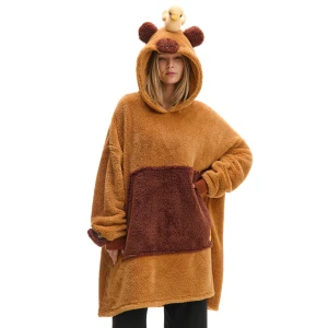 Cropp - Snuddie kapibara z kaczuszką na głowie - brązowy