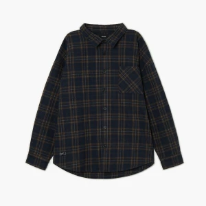 Cropp - Solidna koszula w kratę - granatowy