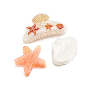 Cropp - Spinki do włosów z morskim motywem - kremowy