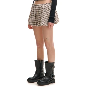 Cropp - Spódnica bombka w kratę - szary