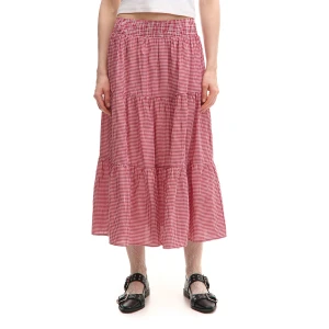 Cropp - Spódnica maxi w kratę - czerwony