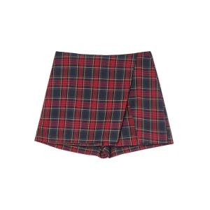 Cropp - Spódnico-spodenki w kratę - czerwony